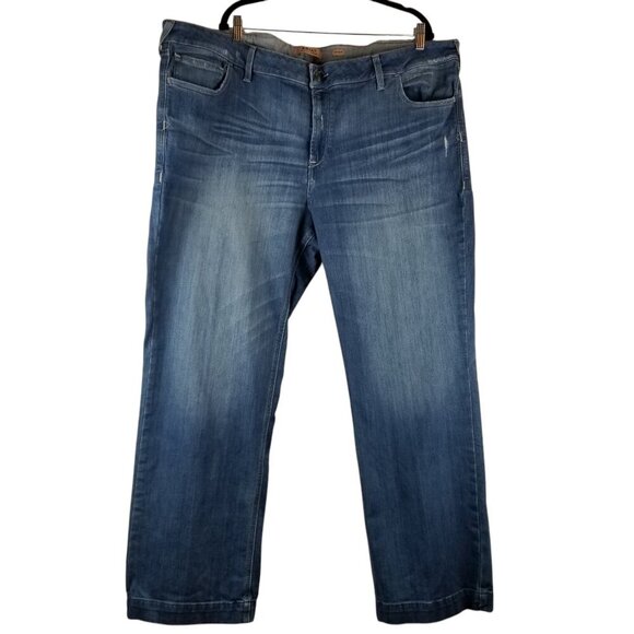 NWT Ariat Women's  Mid Rise Leila Slim Trouser Wide Leg Jeans Plus Sz 26WR - Picture 1 of 13